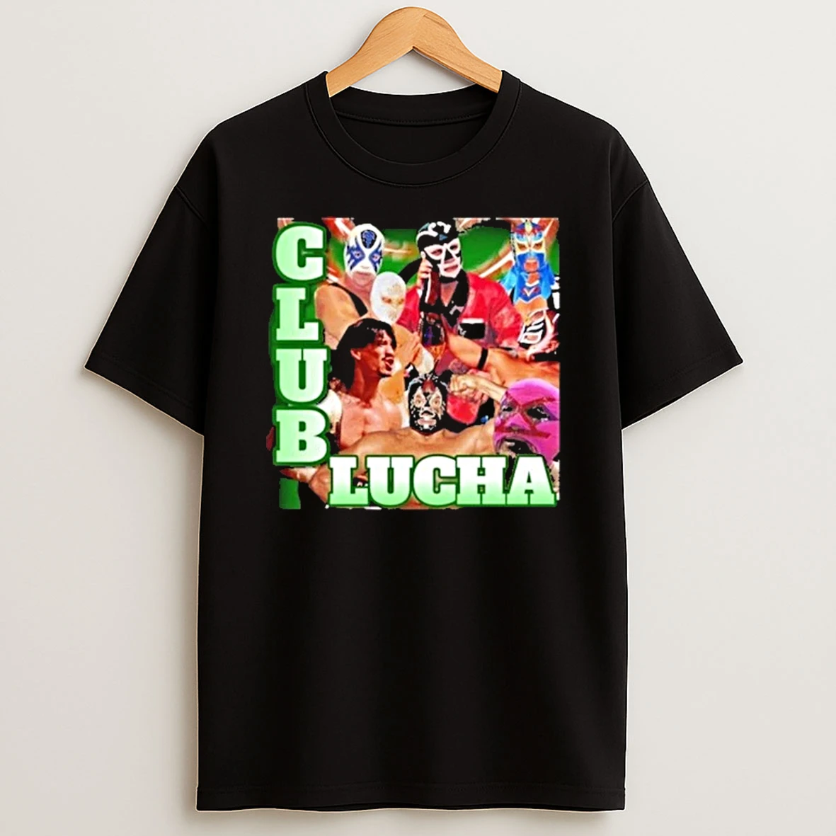 Club Lucha Wrestling Mask Collage Mexican Wrestling Shirts