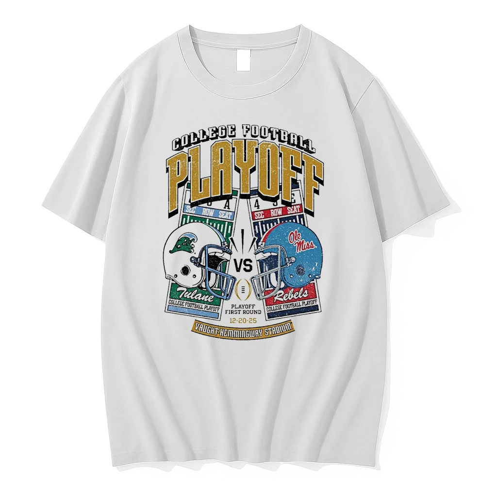 College Football Playoff Tulane Vs Ole Miss Rebels On December 20 2025 At Vaught Hemingway Stadium Vintage Shirts