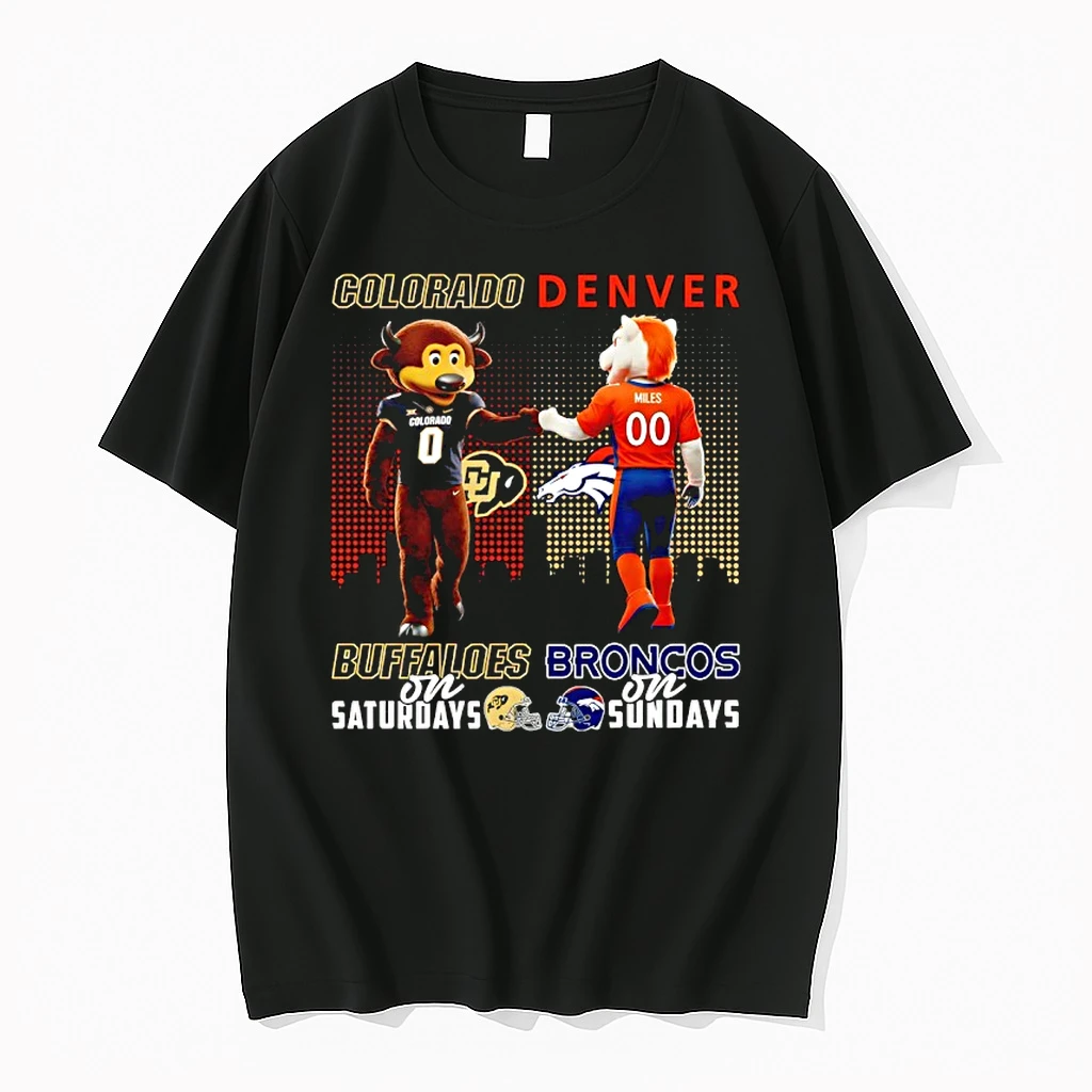 Colorado Buffaloes On Saturdays X Denver Broncos On Sundays Mascot Shirts