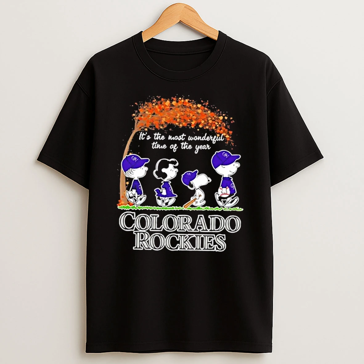 Colorado Rockies X Peanuts Snoopy And Friends Autumn Its The Most Wonderful Time Of The Year Shirts