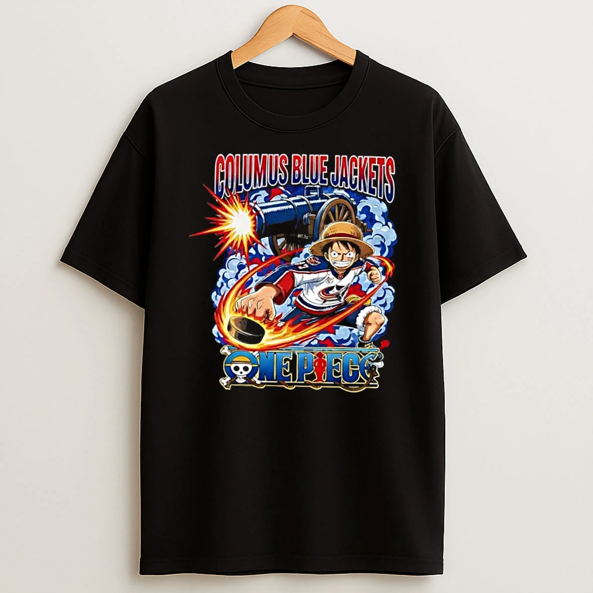 Columbus Blue Jackets One Piece Luffy 2026 Shirts