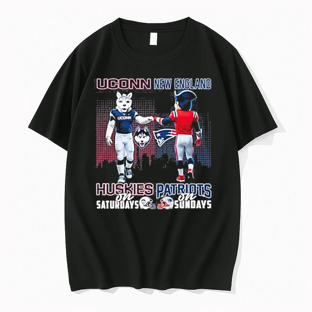 Connecticut Huskies Vs New England Patriots Mascot On Saturdays And On Sundays Shirts
