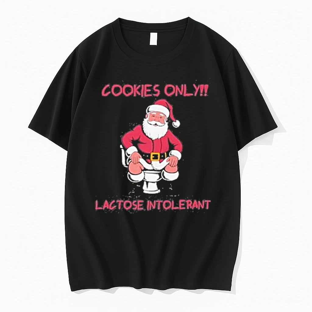 Cookies Only Santa Toilet Lactose Intolerant Christmas Shirts