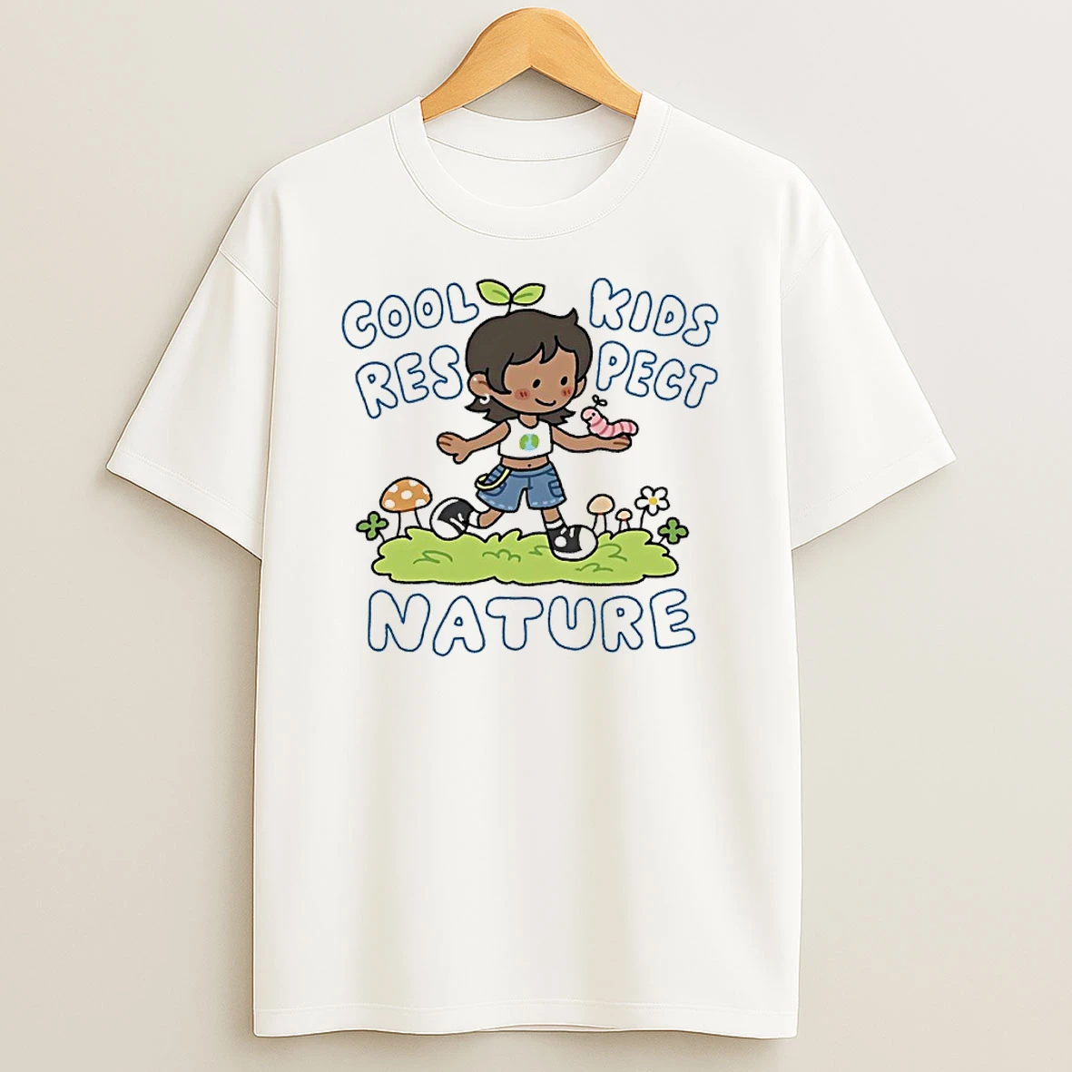 Cool Kids Respect Nature Cartoon Shirts