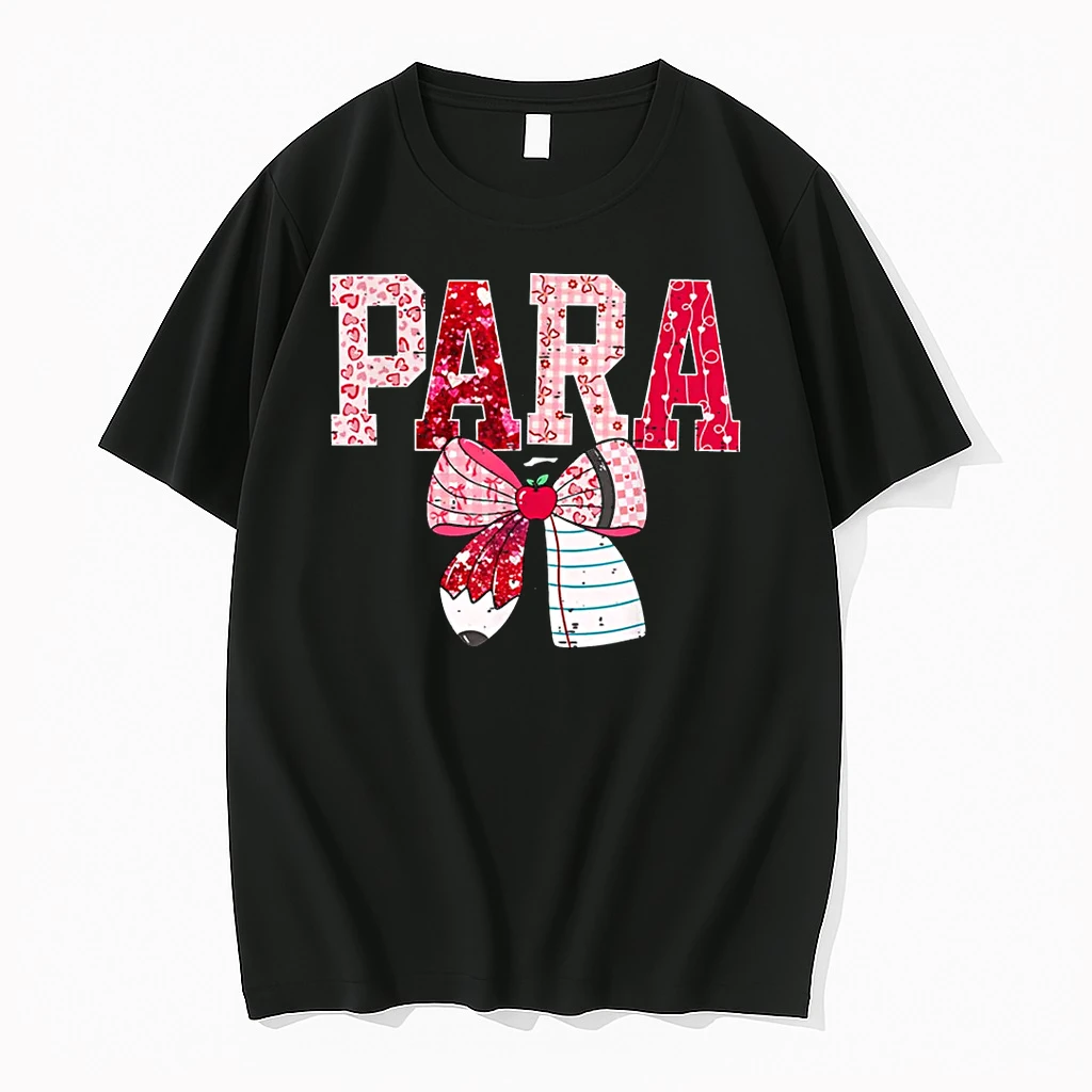 Coquette Bow Pencil Para Teacher Valentine Red Hearts Shirts