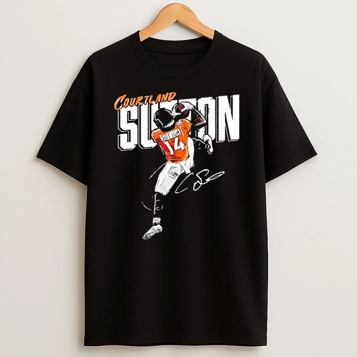 Courtland Sutton Fly Catch Denver Broncos Signature Shirts