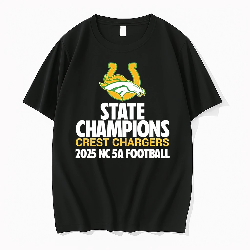 Crest Chargers Nc 5a Football State Championship 2025 Winner Shirts
