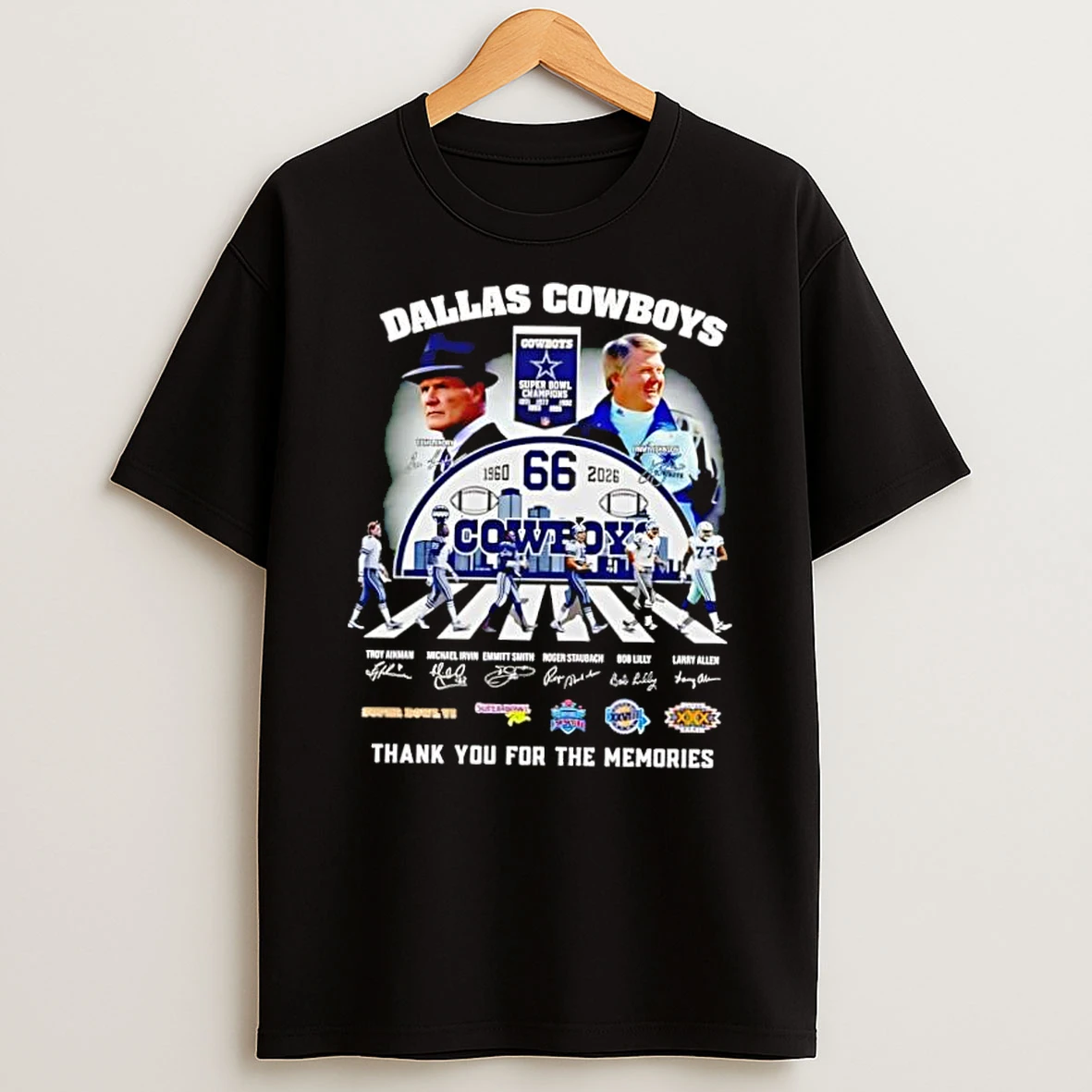 Dallas Cowboys 66 Years Signature Thank You For The Memories Shirts