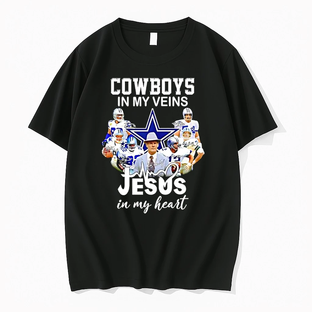 Dallas Cowboys In My Vein Jesus In My Heart Team Logo Shirts