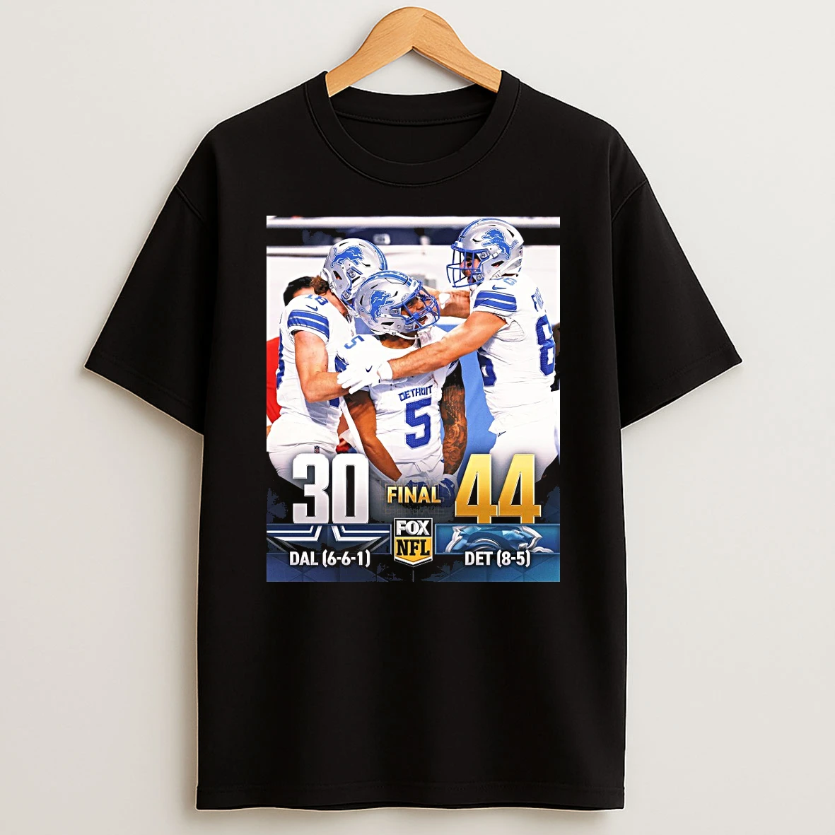 Dallas Cowboys Vs Detroit Lions Final Score 30 44 Fox Nfl Shirts