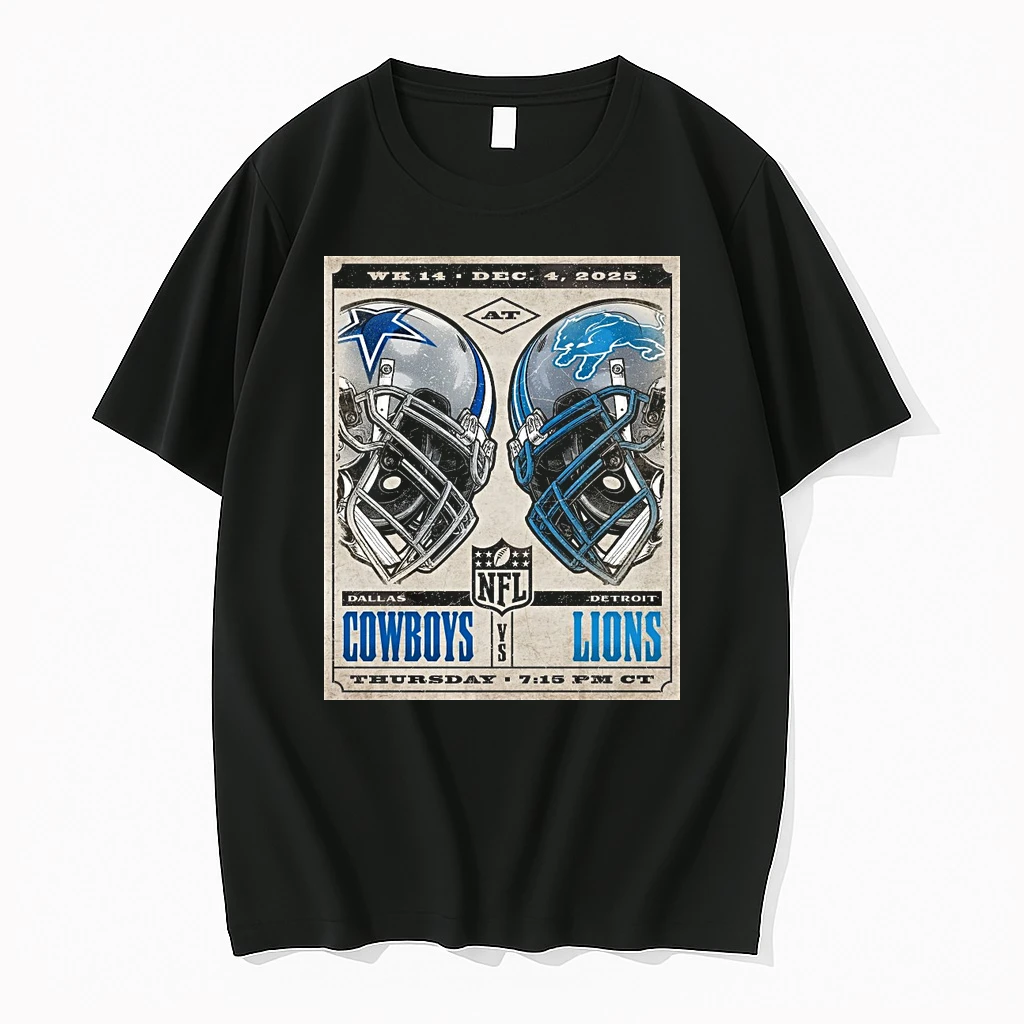 Dallas Cowboys Vs Detroit Lions Nfl December 4 2025 Week 14 Helmets Shirts