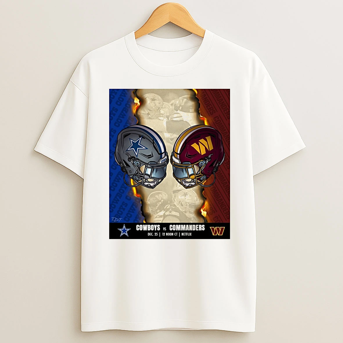Dallas Cowboys Vs Washington Commanders Nfl Game December 25 2025 Helmet Shirts