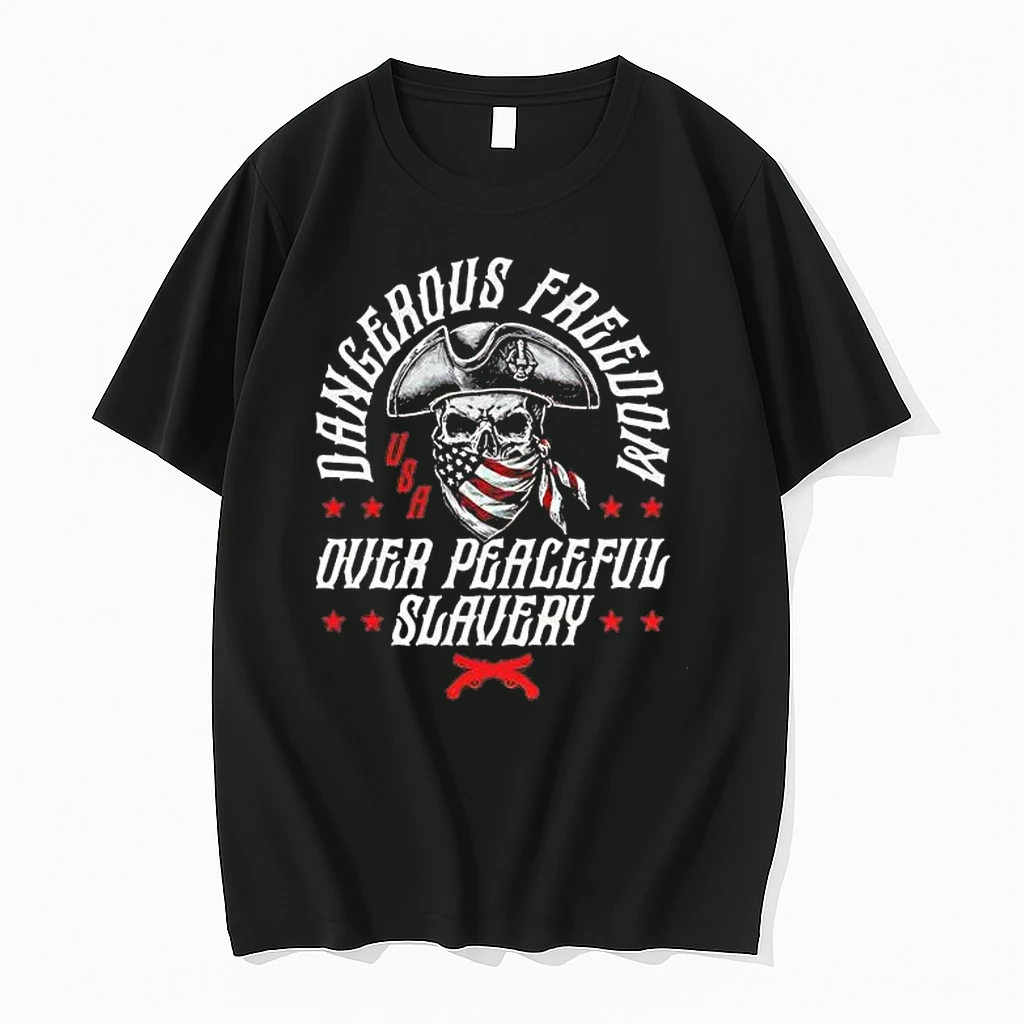 Dangerous Freedom Over Peaceful Slavery Usa Skull Shirts