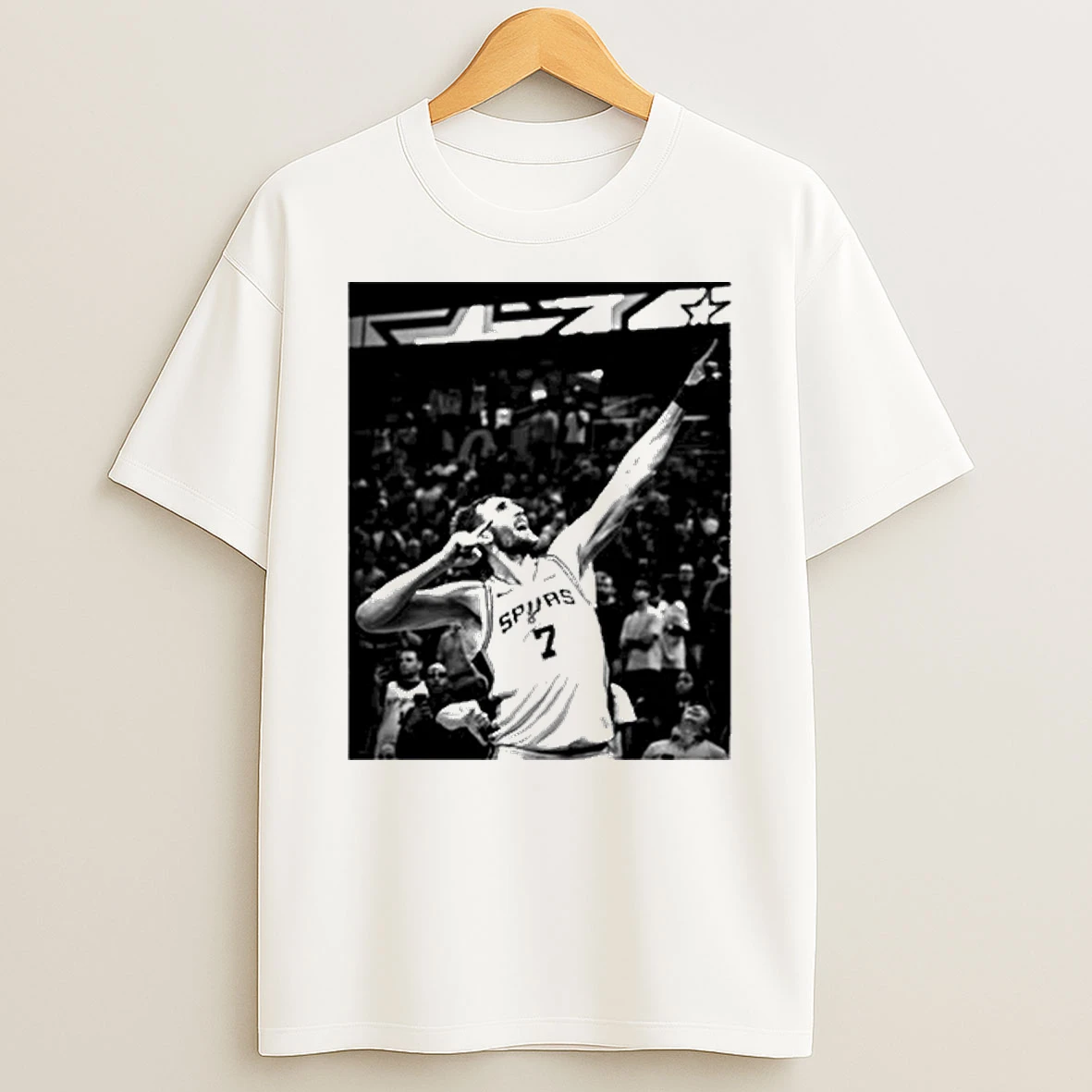 Deaaron Fox Wearing Luke Kornet Spurs Celly Shirts