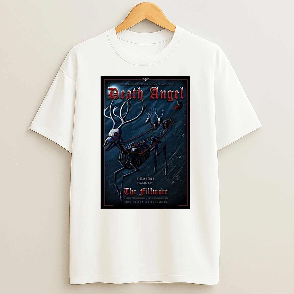 Death Angel Dec 18 2025 The Fillmore In San Francisco Ca Shirts