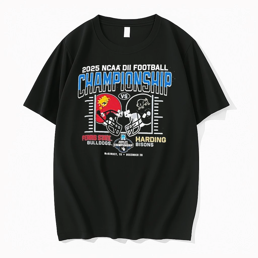 December 20 2025 Ncaa Dii Football Championship Ferris State Bulldogs Vs Harding Bisons Shirts