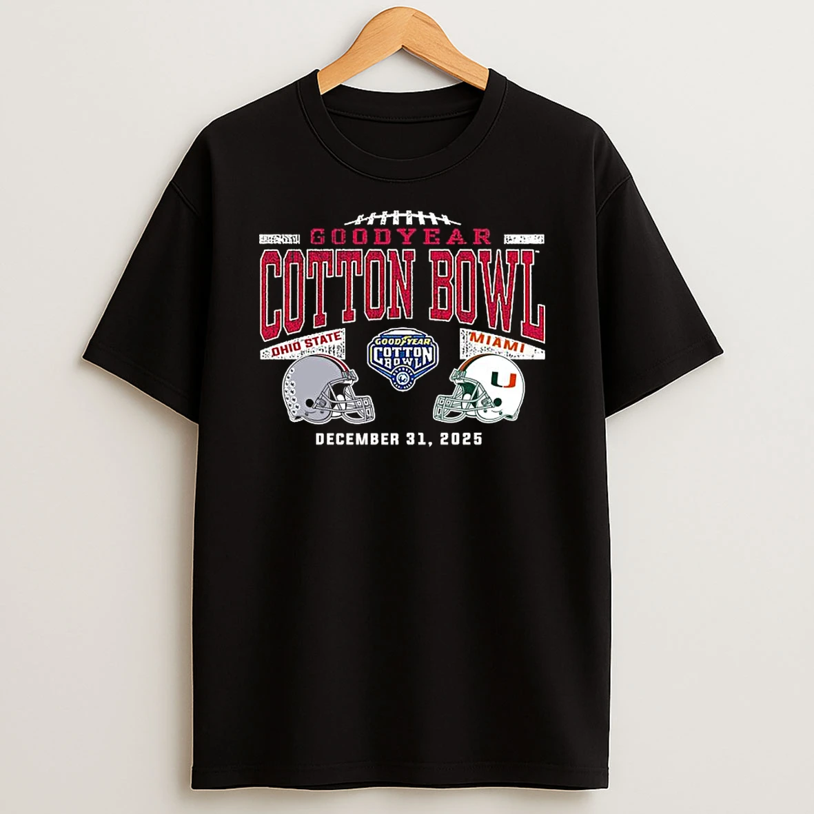 December 31 Miami Vs Ohio State 2025 Cotton Bowl Matchup Shirts