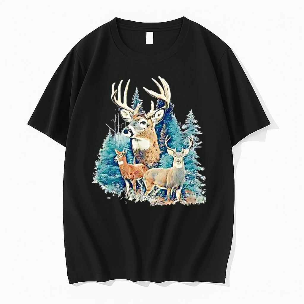 Deer Hunter Deer Faded Nature 90s Graphic Shirts