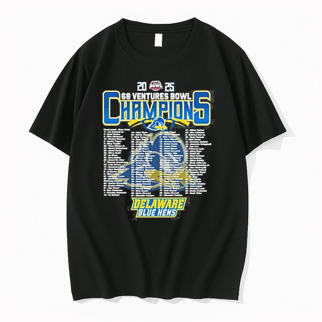Delaware Blue Hens 2025 68 Ventures Bowl Champions Roster Shirts