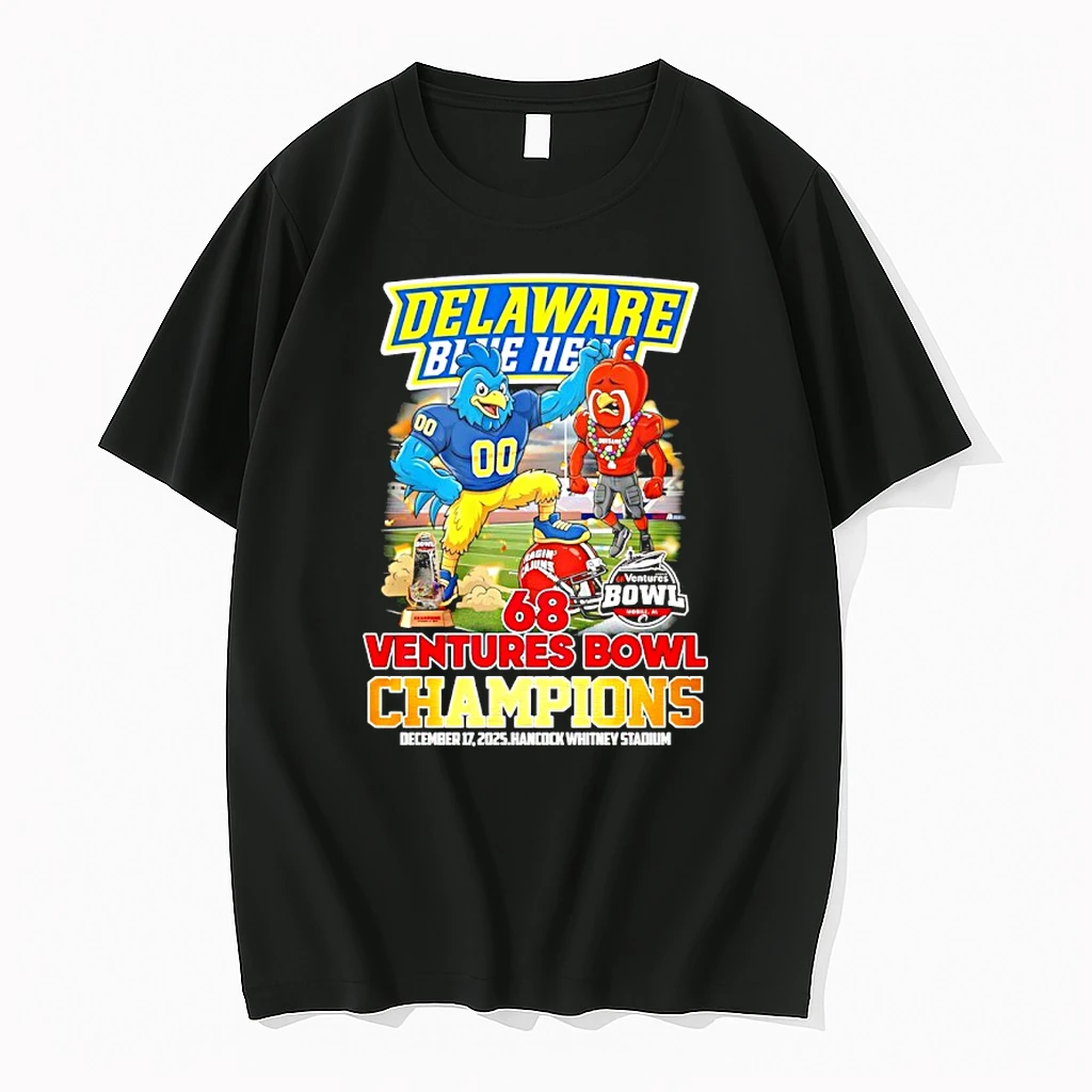 Delaware Blue Hens 2025 68 Ventures Bowl Champions Mascot Shirts