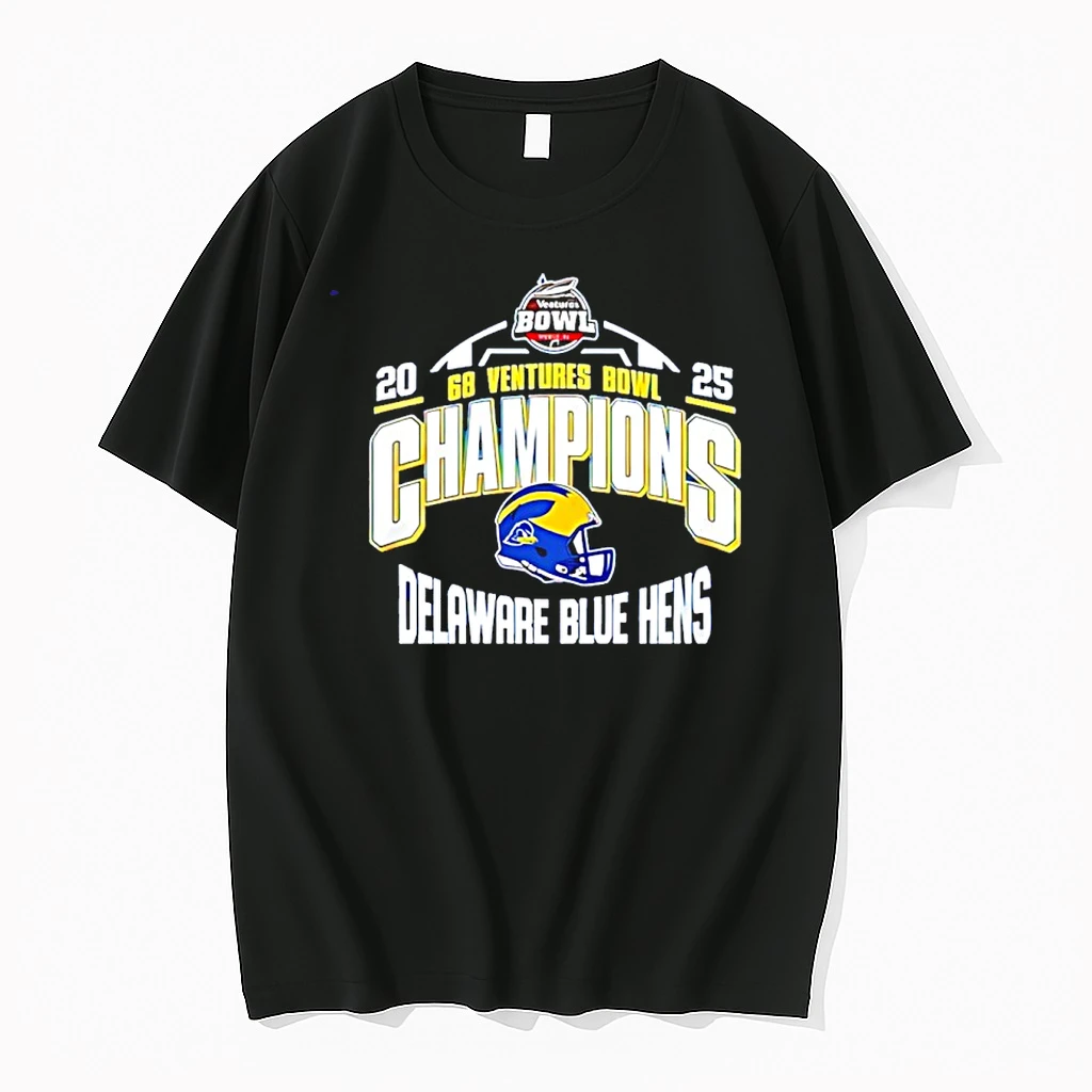 Delaware Fightin Blue Hens 2025 68 Ventures Bowl Champions Helmet Shirts