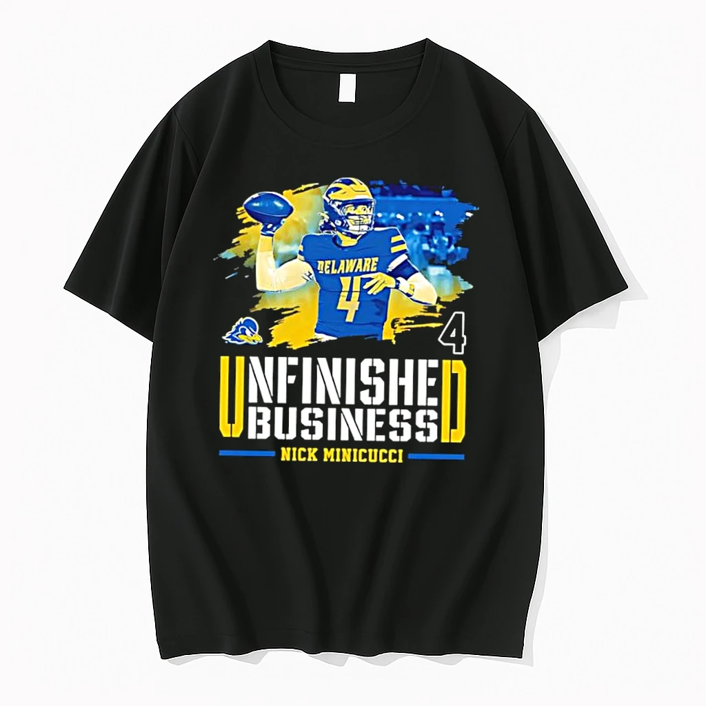 Delaware Fightin Blue Hens Nick Minicucci Unfinished Business Shirts