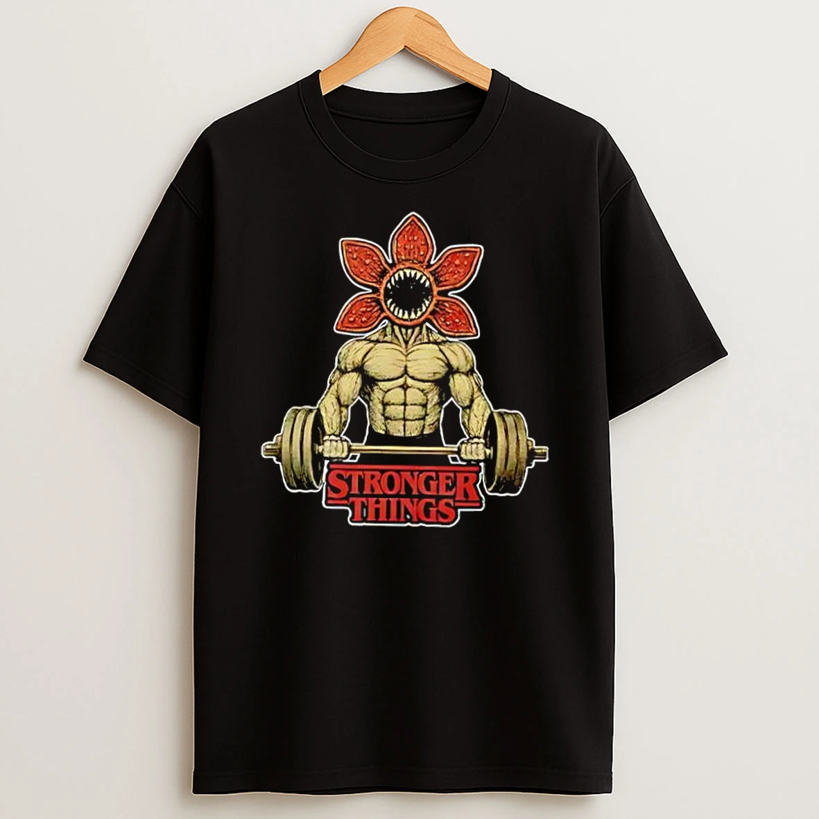 Demogorgon Weightlifting Stronger Things Gym Retro Shirts