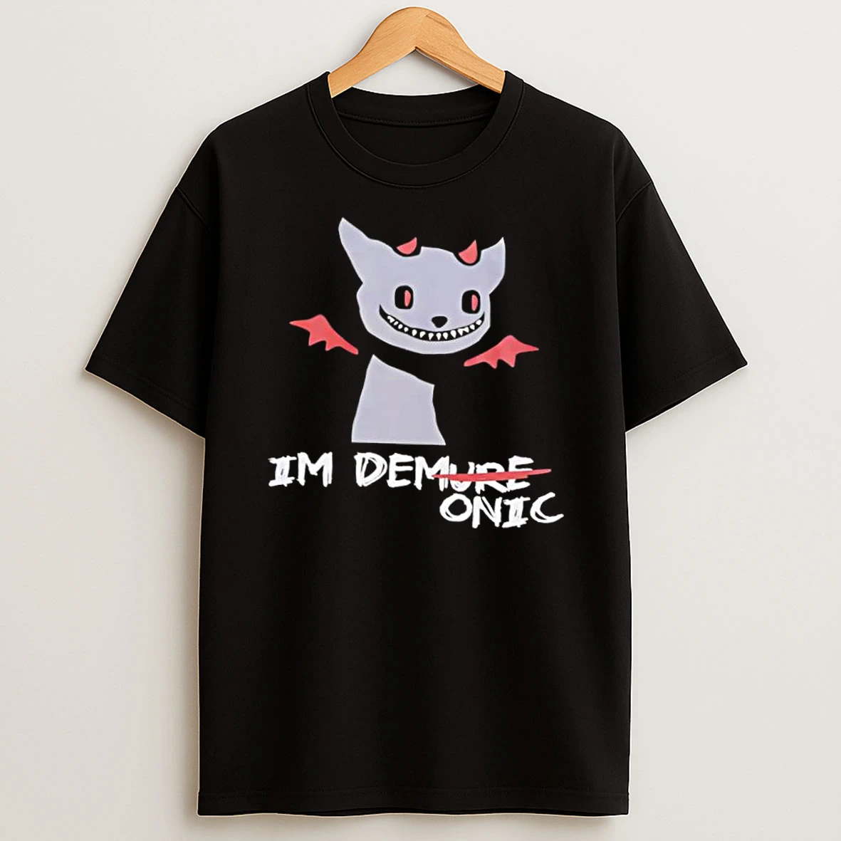 Demure Demonic Cat Night Shirts