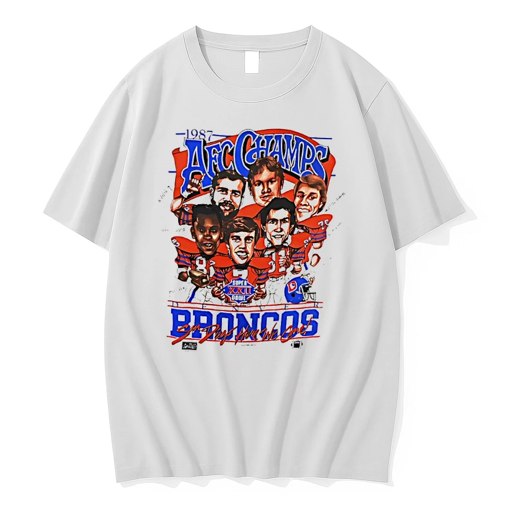 Denver Broncos 1987 Afc Champs Players Caricature Signature Shirts