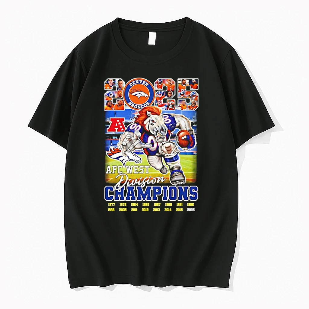 Denver Broncos 2025 Afc West Division Champions 16 Time Mascot Shirts