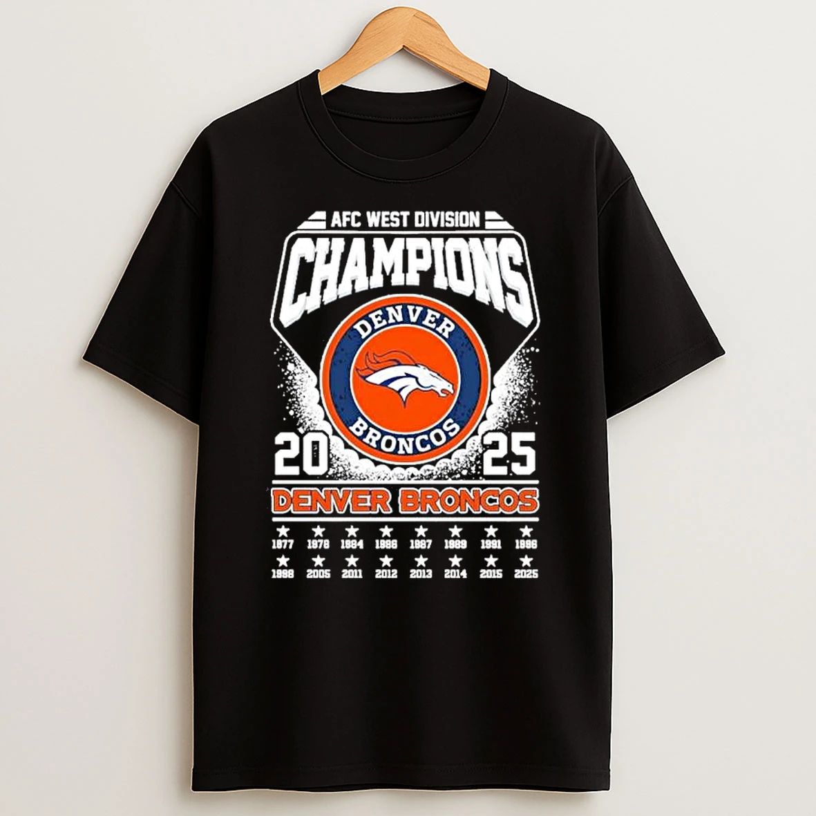 Denver Broncos 2025 Afc West Division Champions Vintage Shirts