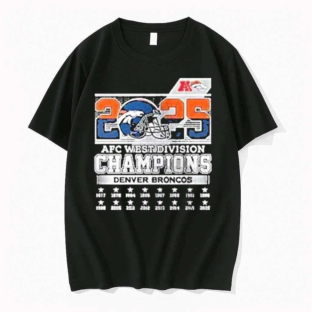 Denver Broncos 2025 Afc West Division Champions Helmet Name Roster Shirts
