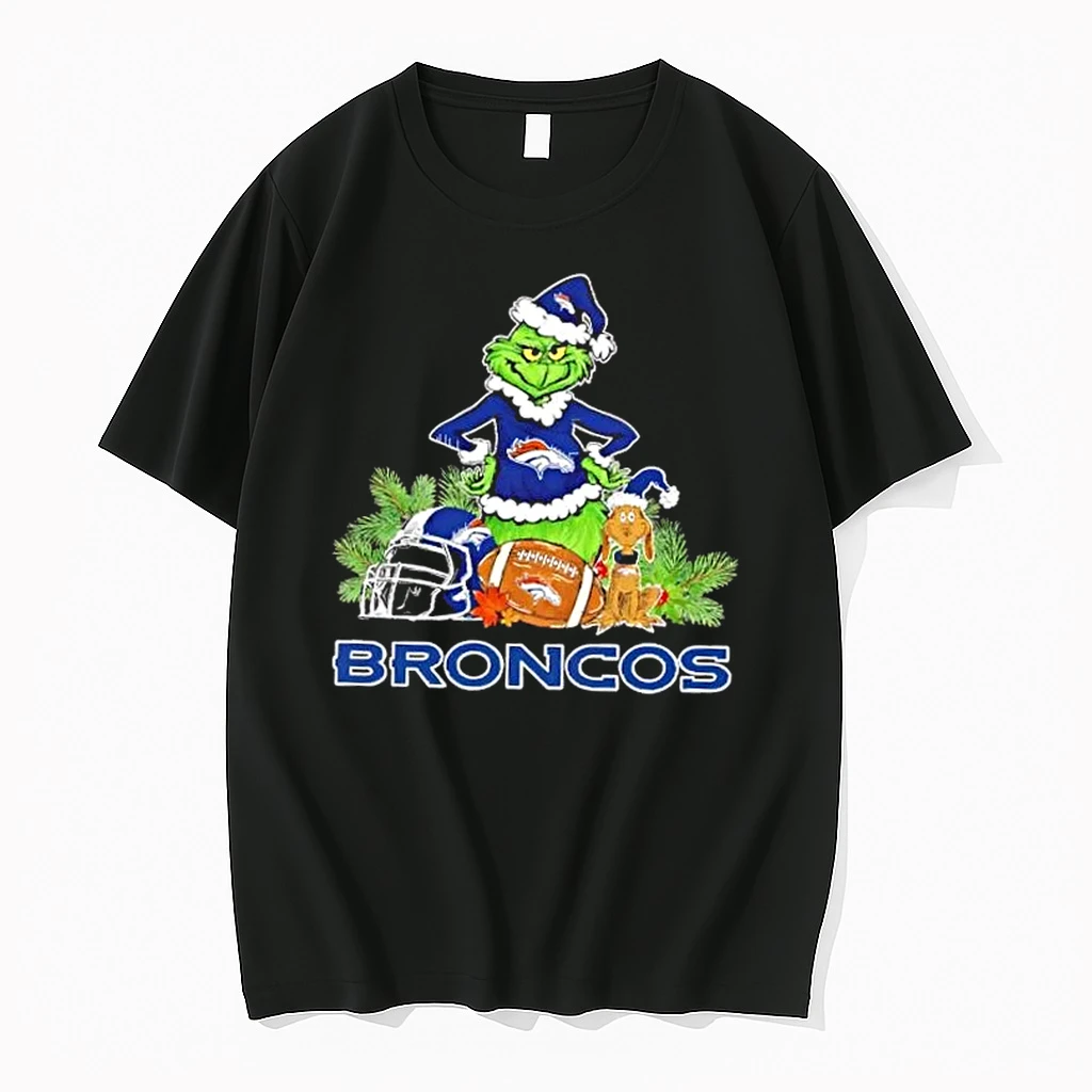 Denver Broncos Football X Grinch Merry Christmas Graphic Shirts