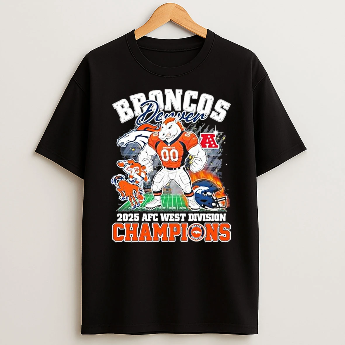 Denver Broncos Mascot 2025 Afc West Division Champions Shirts