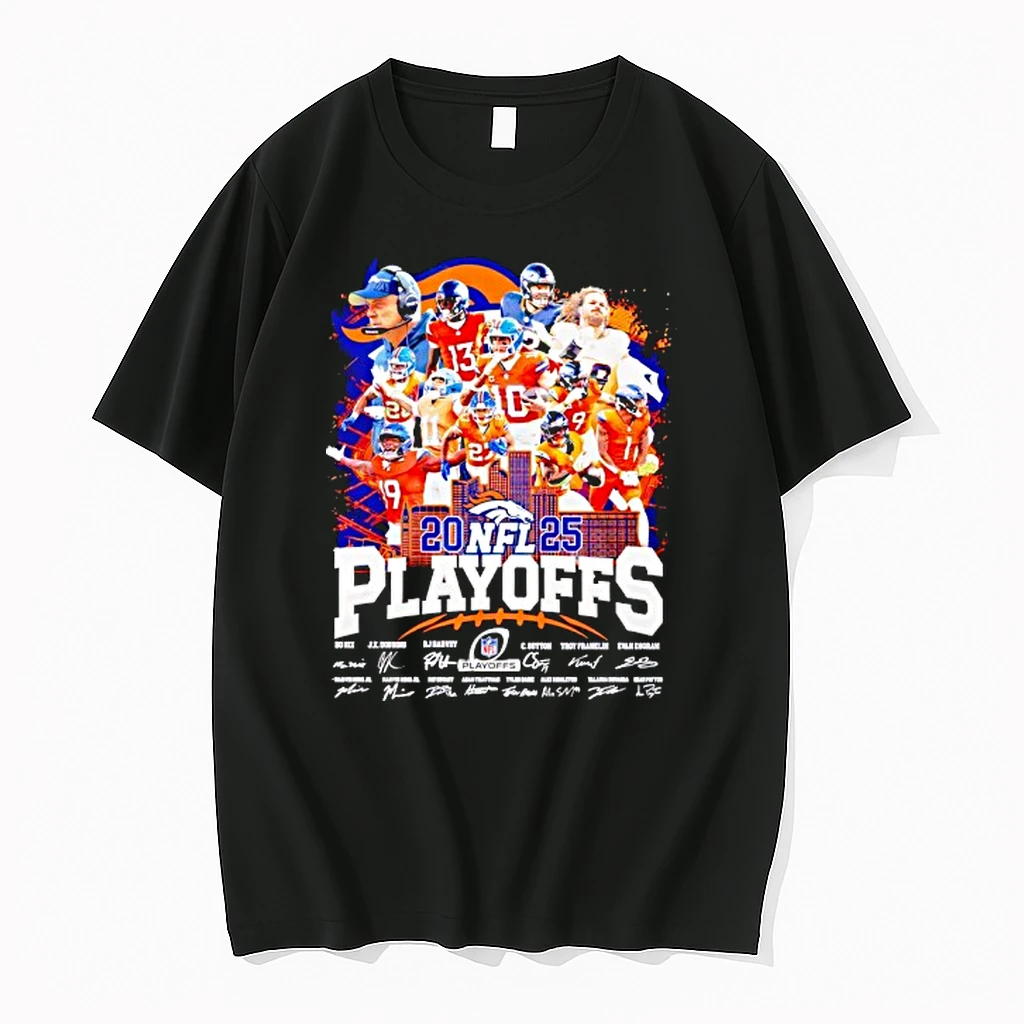 Denver Broncos Nfl 2025 Playoffs Team Signatures Shirts