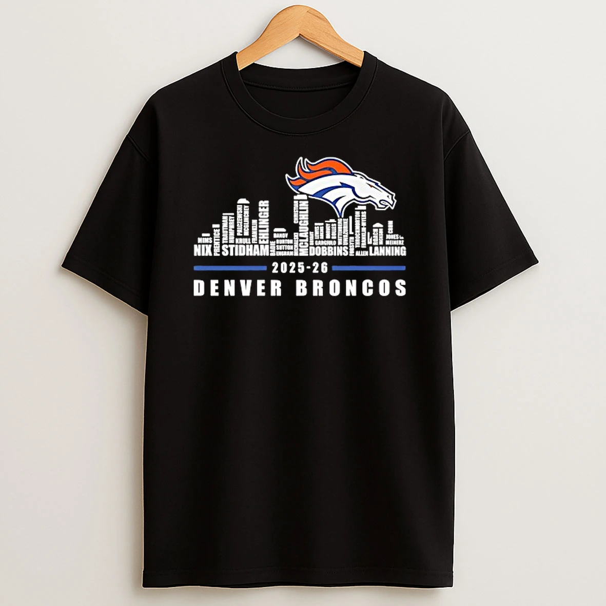 Denver Broncos All Name Of Legends City Skyline 2025 2026 Shirts