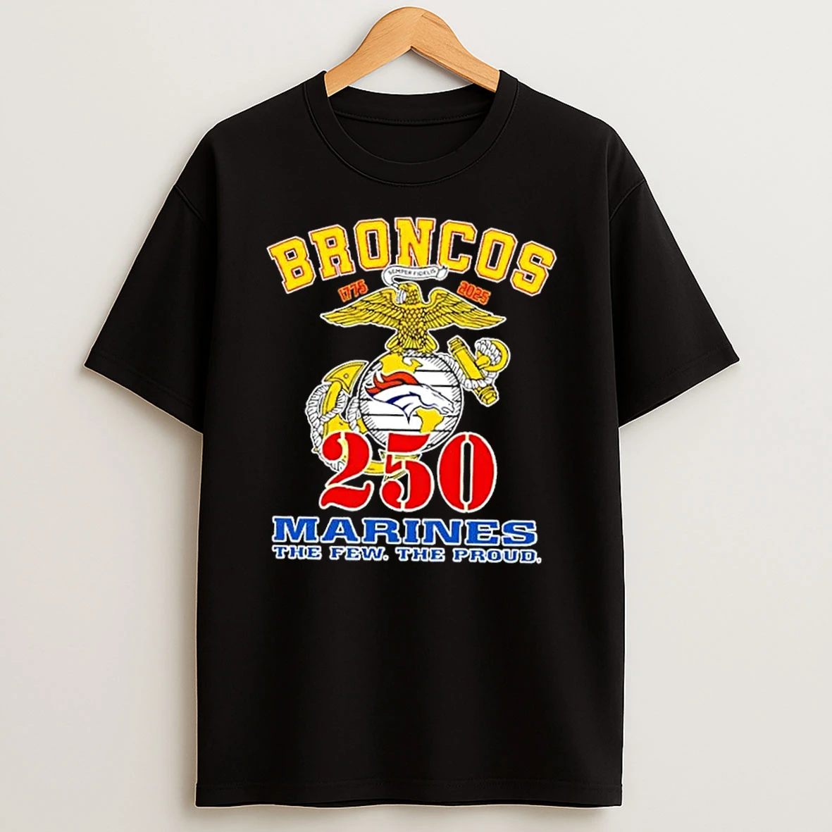 Denver Broncos X U S M C 250th Birthday Celebration Shirts