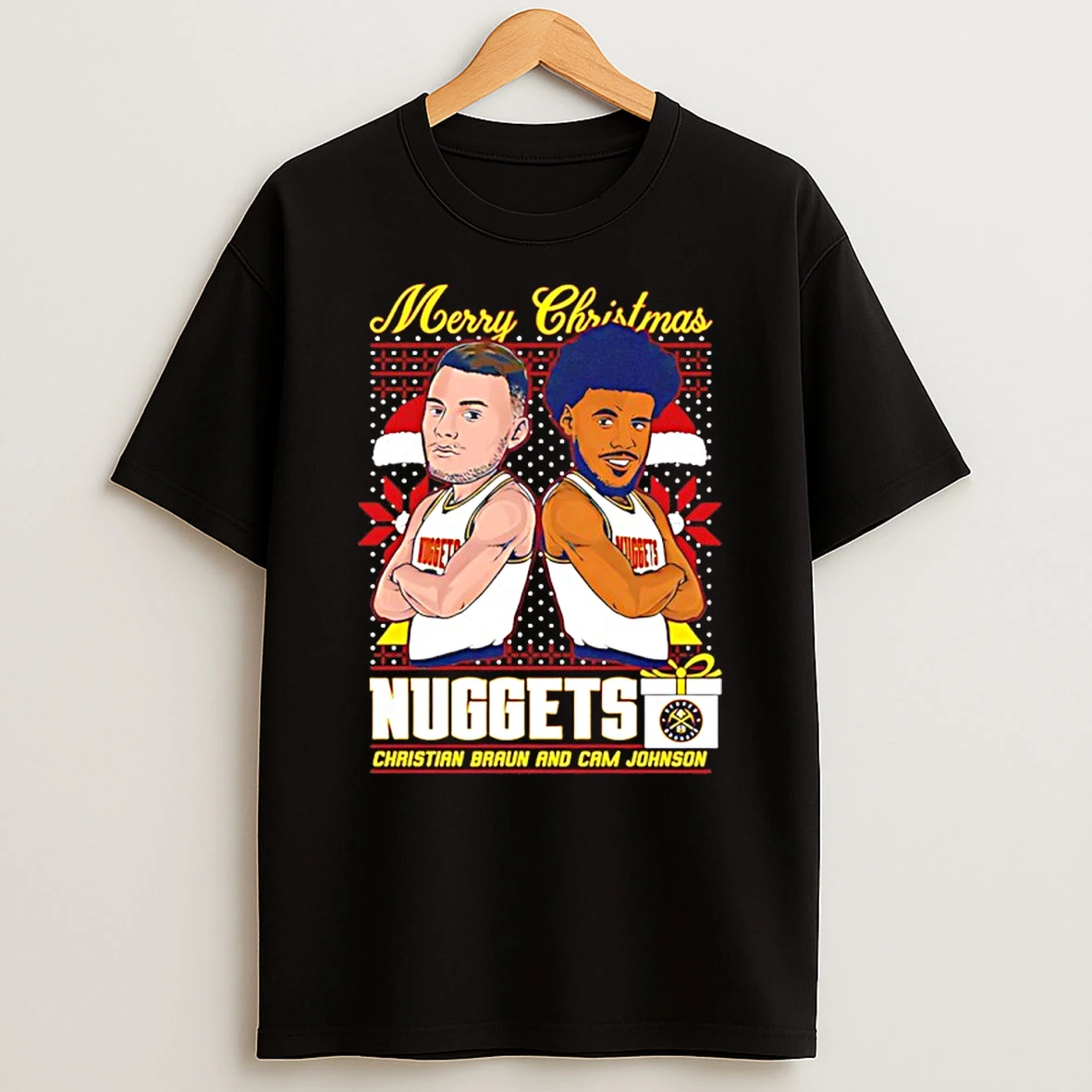 Denver Nuggets Christian Braun And Cam Johnson Merry Christmas Shirts