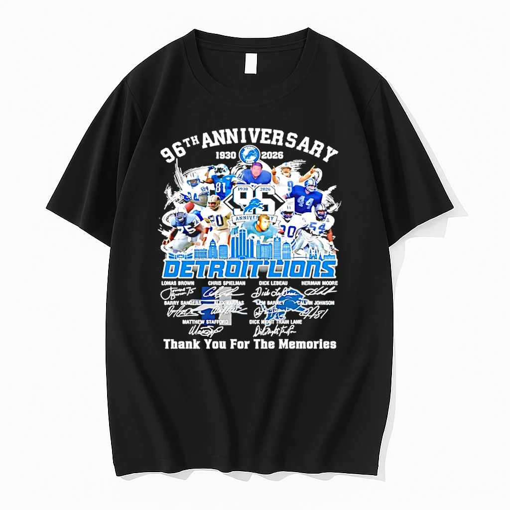 Detroit Lions 96th Anniversary 1930 2026 Thank You For The Memories Signatures Shirts