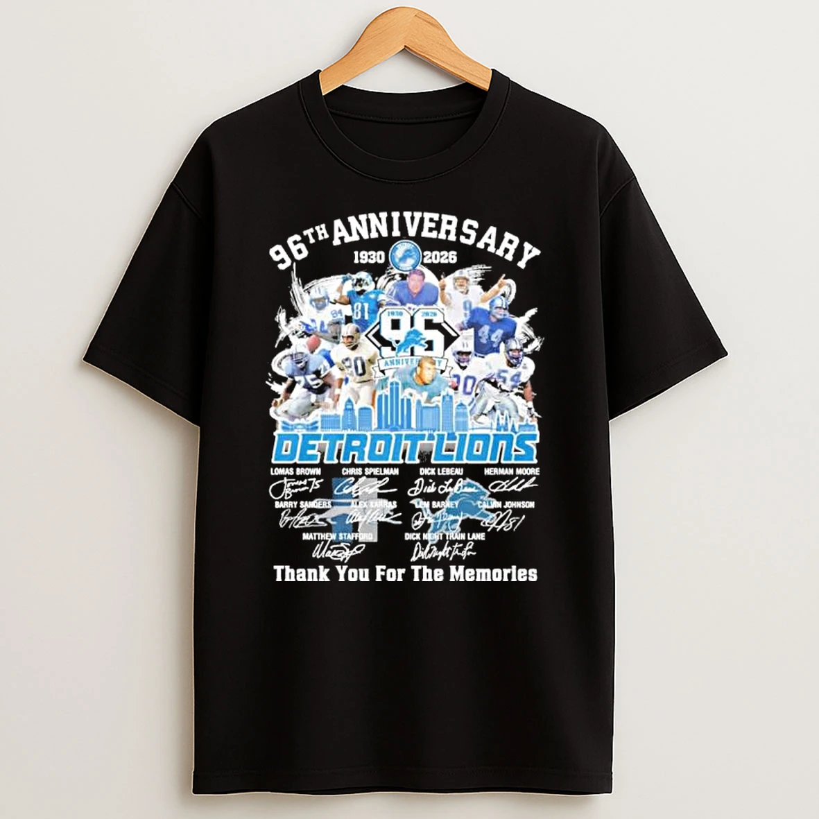 Detroit Lions Team 96th Anniversary 1930 2026 Thank You For The Memories Shirts