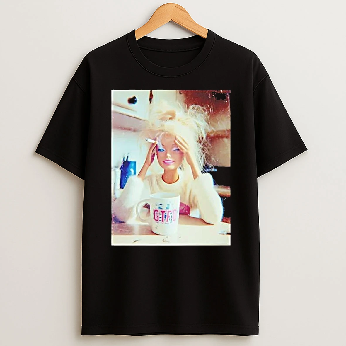 Distressed Doll Smoking Face Meme Shirts