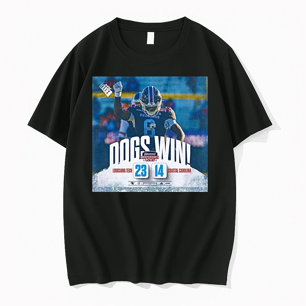 Dogs Win Final Score Louisiana Tech 23 Coastal Carolina 14 2025 Radiance Technologies Independence Bowl Shirts