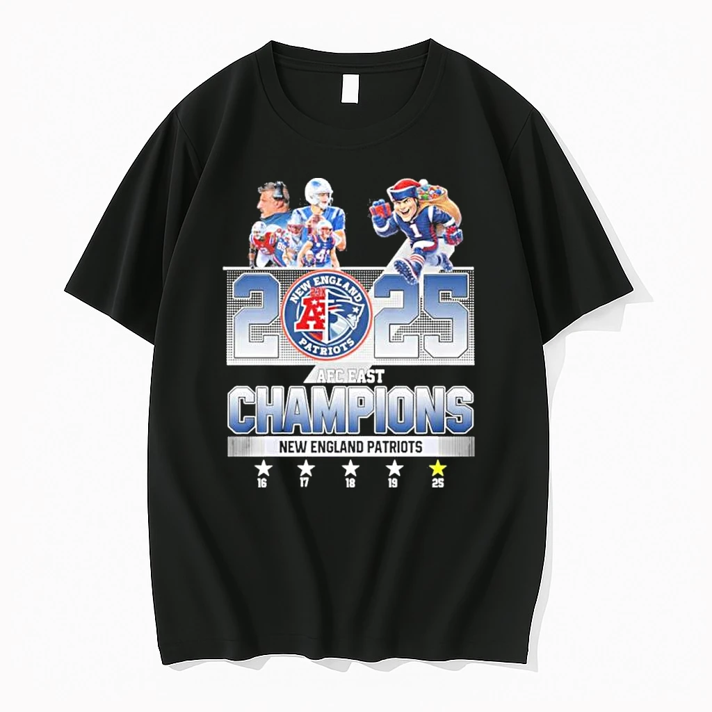 Drake Maye And New England Patriots 2025 Afc East Champions Shirts