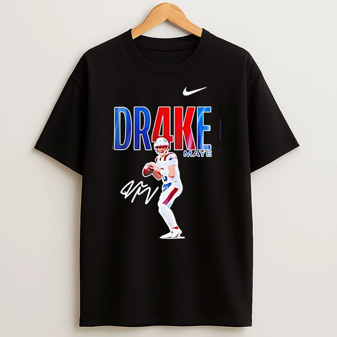 Drake Maye No 10 Patriots Signature Shirts
