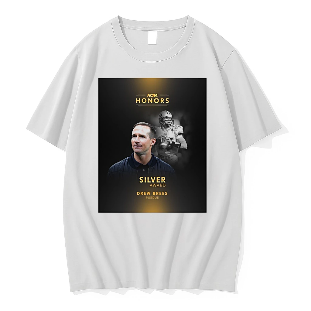 Drew Brees Purdue Ncaa Honors Silver Anniversary Award Shirts