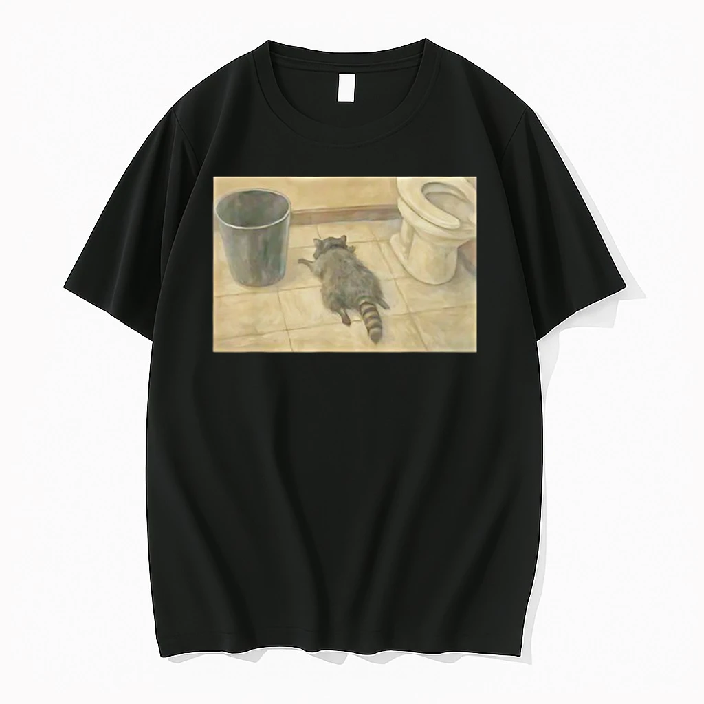 Drunk Raccoon Passes Out In Bathroom Meme Shirts