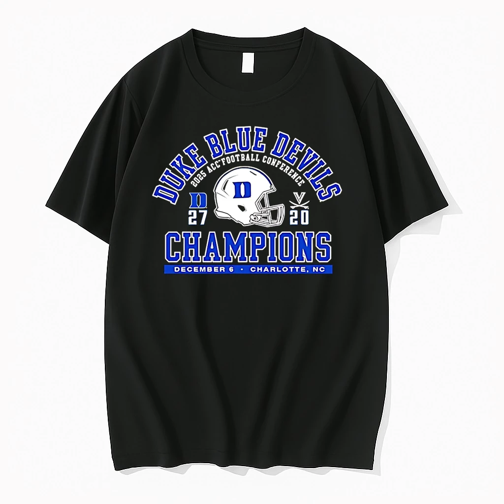 Duke Blue Devils 2025 Acc Football Conference Champions Helmet Score Shirts