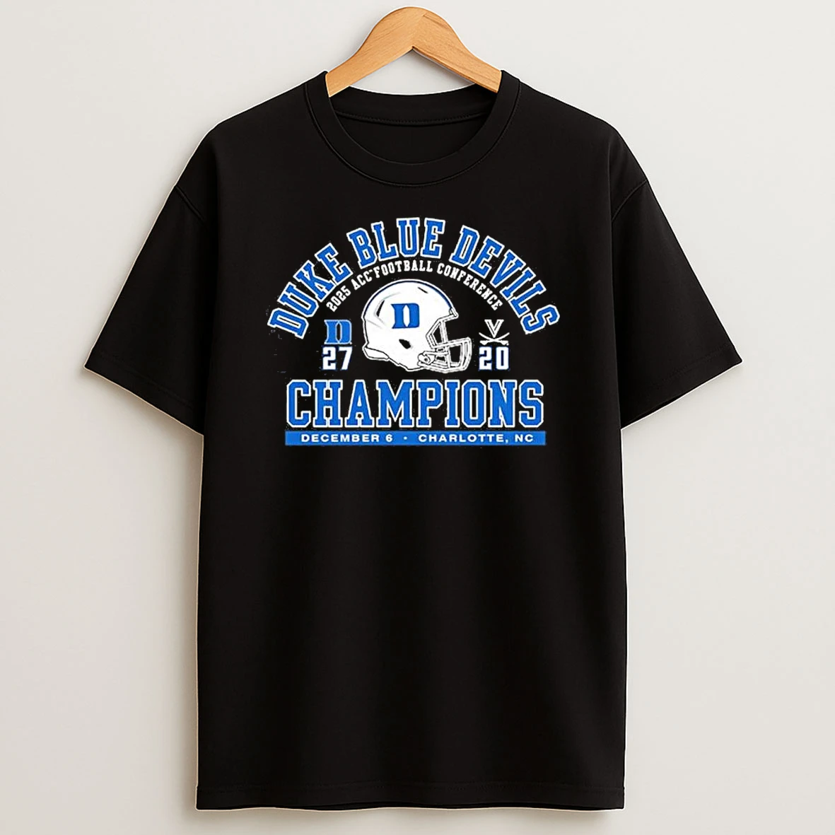 Duke Football 2025 Acc Conference Champions 27 20 Final Score Beat Virginia Shirts