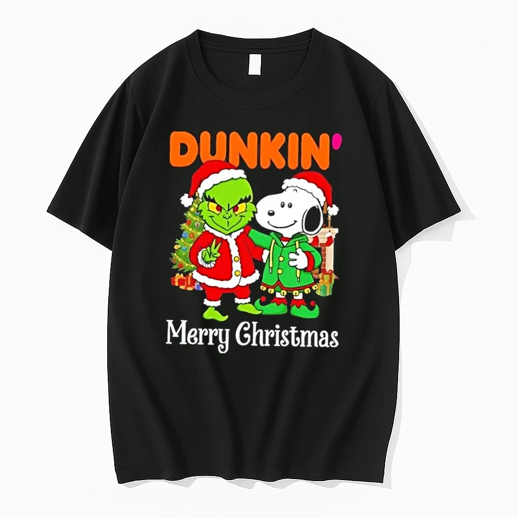 Dunkin Donuts X Grinch And Snoopy Merry Christmas Shirts
