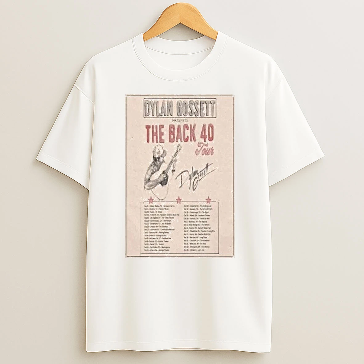 Dylan Gossett Presents The Back 40 Tour 2025 Shirts